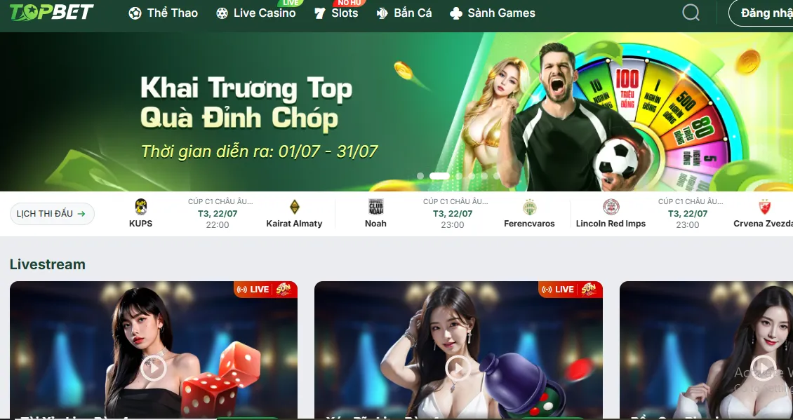 Khuyến mãi ngập tràn tại Topbet